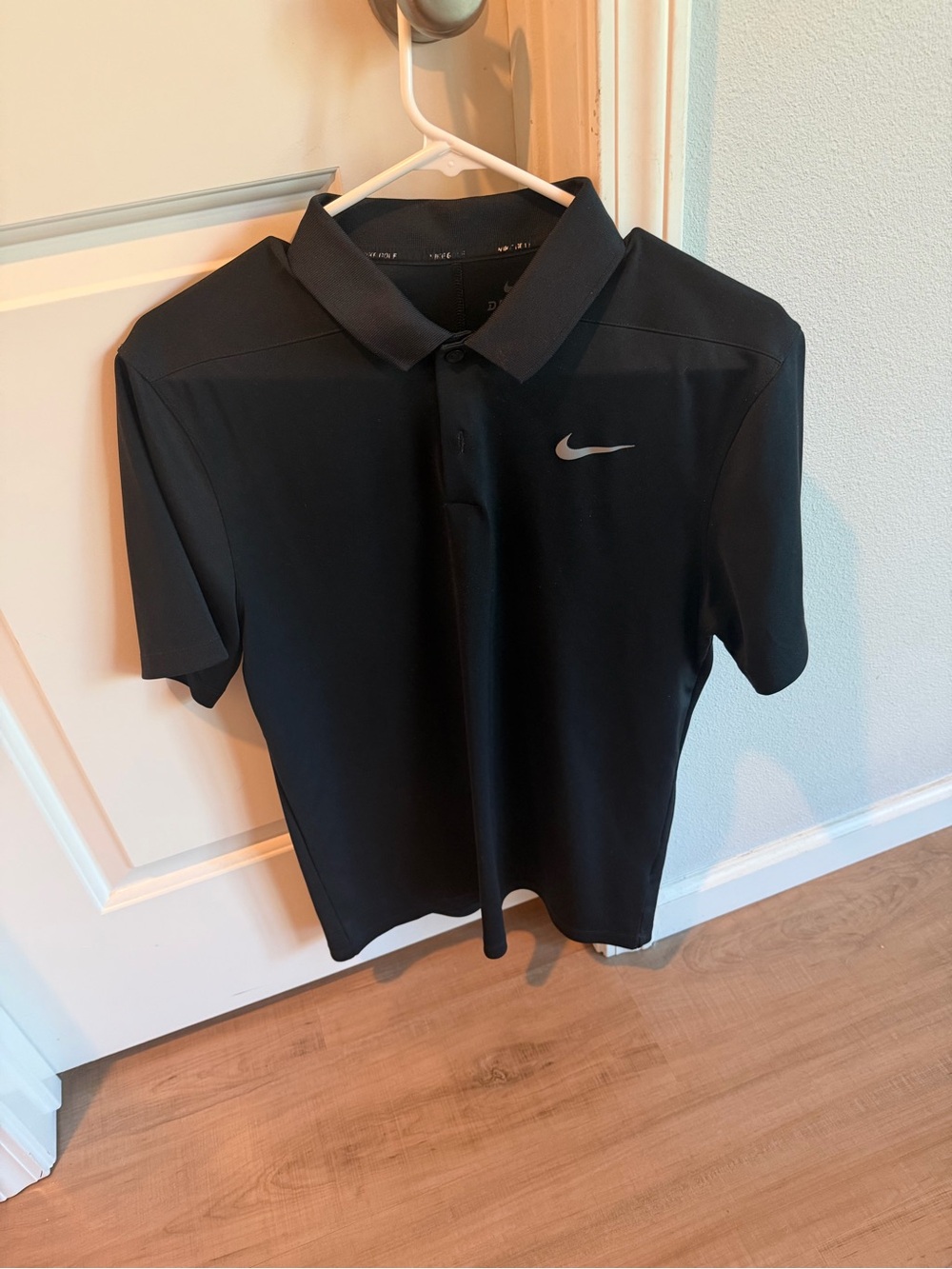 Nike Black Men’s Polo with Silver Swoosh
